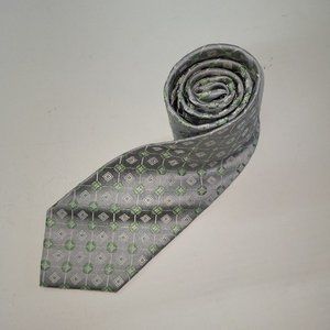 Elegant Gray and Green Patterned Tie